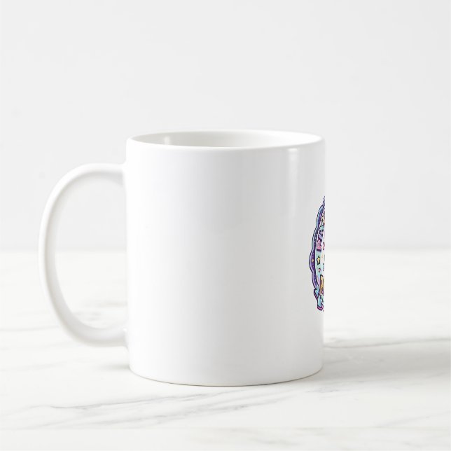 Mug Licorne Pixel Licorne Puissance VÊTEMENTS PRÊT POD (Gauche)