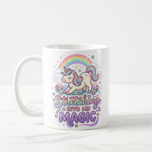 Mug Licorne s'étirant dans ma typographie audacieuse m