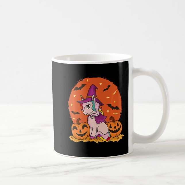 Mug Licorne sorcière drôle d'Halloween Citrouille de s (Droite)