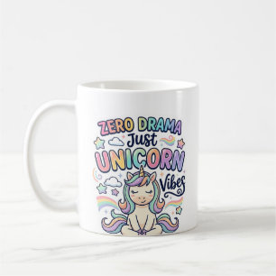 Mug Licorne Zéro Drame Juste Licorne Vibes Gras Typogr