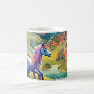 Mug Licornes Magiques Paysage Fantastique Forêt Arc-en