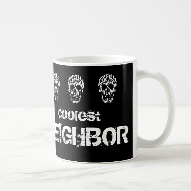 Mug L'idée noire et blanche de cadeau de crâne voisine (Droite)