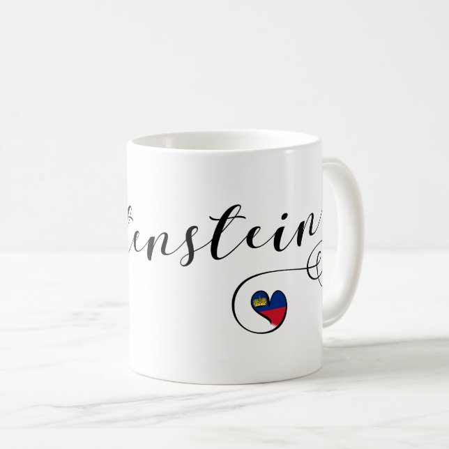 Mug Liechtenstein Drapeau Coeur, Liechtenstein (Devant droit)