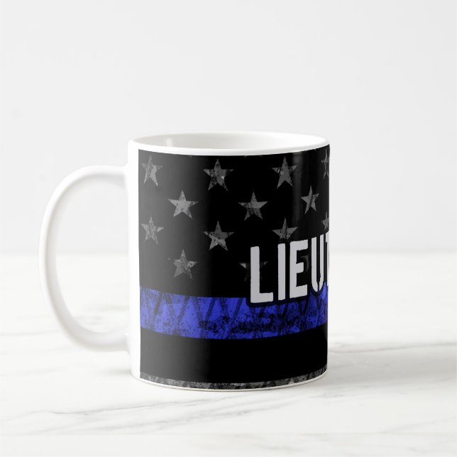 Mug Lieutenant Thin Blue Line Drapeau désorganisé (Gauche)