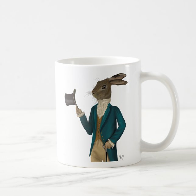 Mug Lièvre en Manteau Turquoise 2 (Droite)