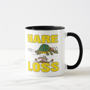 Mug lièvre perte drôle cheveux perte fable pun dessin 