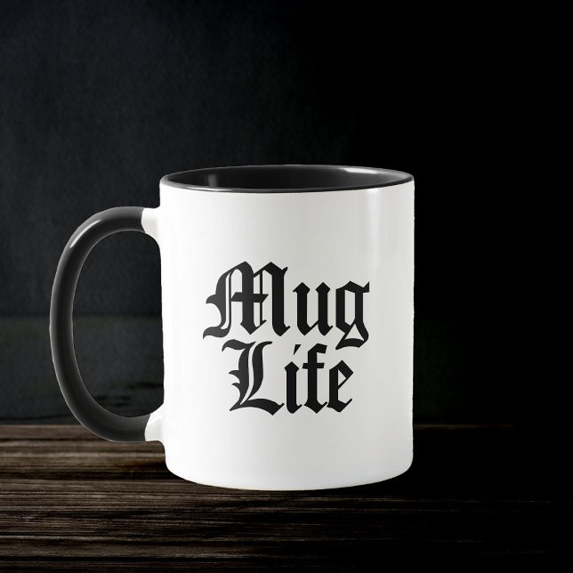 Mug Life Funny Pun Trendy Citation Audacieuse Typo (Créateur téléchargé)