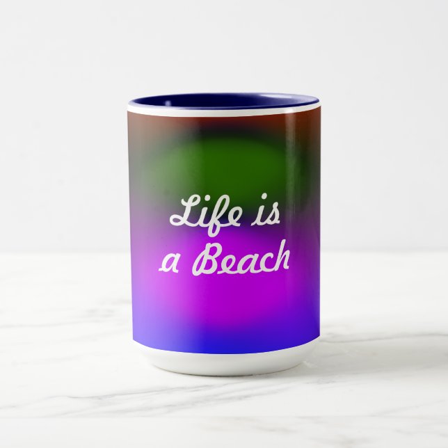 Mug Life is a Beach Neon Blue, Purple, Green & Orange (Centre)