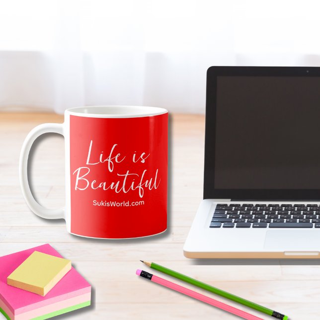 Mug Life is Beautiful Blog Brand Website - Red (Créateur téléchargé)