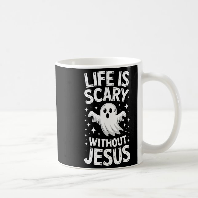 Mug Life Is Y Without Jesus Shirt Christian Halloween  (Droite)