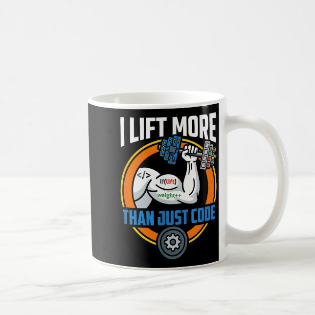 Mug Lift more than code funny programmer developer fit (Droite)