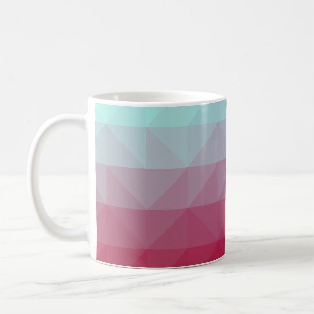 Mug Light BLUE abstract mosaic pattern. Colorful abstr (Gauche)