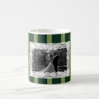 Mug Light&Dark Green Vintage Lace Stripe Invitation
