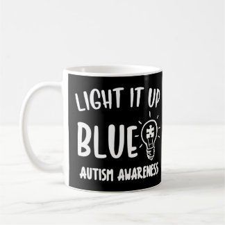 Mug Light It Up Blue Autism Chemise chemise pour famil