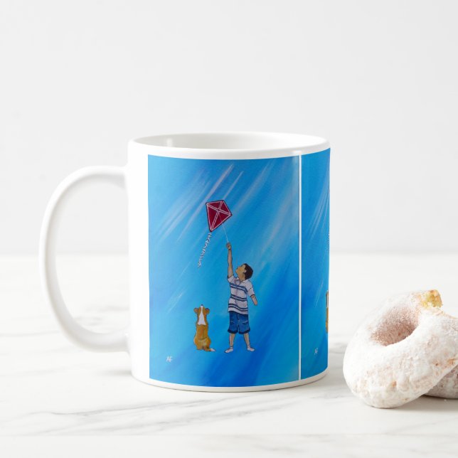 Mug Lighter than Air Painting by Alfred Fox  (Avec donut)