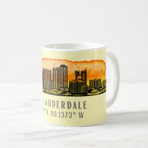 Mug Ligne aérienne et coordonnées de Fort Lauderdale