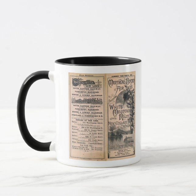 Mug Ligne aérienne Montréal et Boston (Gauche)