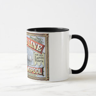 Mug Ligne affiche de Cunard de New York Liverpool