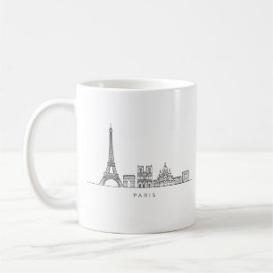 Mug Ligne artistique minimaliste de la skyline de Pari