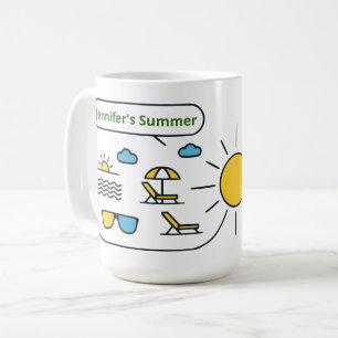 Mug Ligne artistique personnalisée jaune ensoleillé po