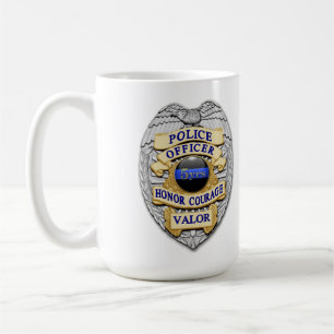 Mug Ligne Bleue Mince - 5 ans d'insigne de police
