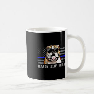 Mug Ligne Bleue Mince Drapeau américain Police Chien