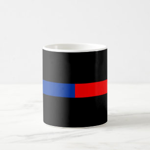 Mug ligne bleue rouge mince loi de police