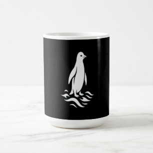 Mug Ligne d'art minimaliste de manchot d'hiver vague m