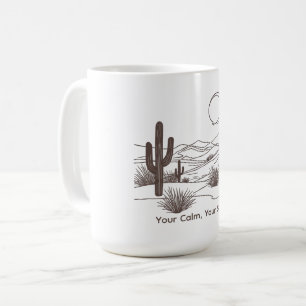 Mug Ligne de Désert Minimaliste – Terres de Cactus Boh