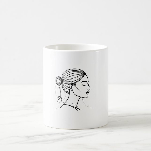 Mug Ligne de femme élégante (Centre)