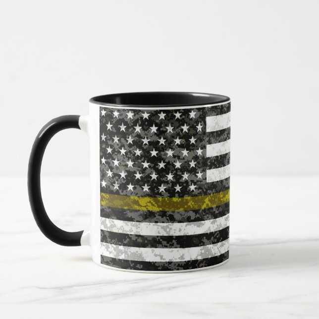 Mug Ligne jaune mince drapeau de Camo (Gauche)
