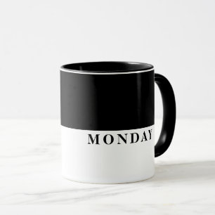Mug Ligne noire moderne citation drôle de lundi