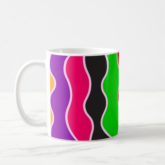 Mug Ligne ondulée verticale colorée motif (Gauche)