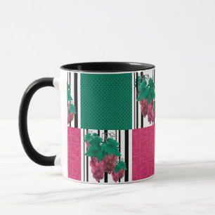 Mug Ligne rayée de fruit de raisin de dessin animé abs