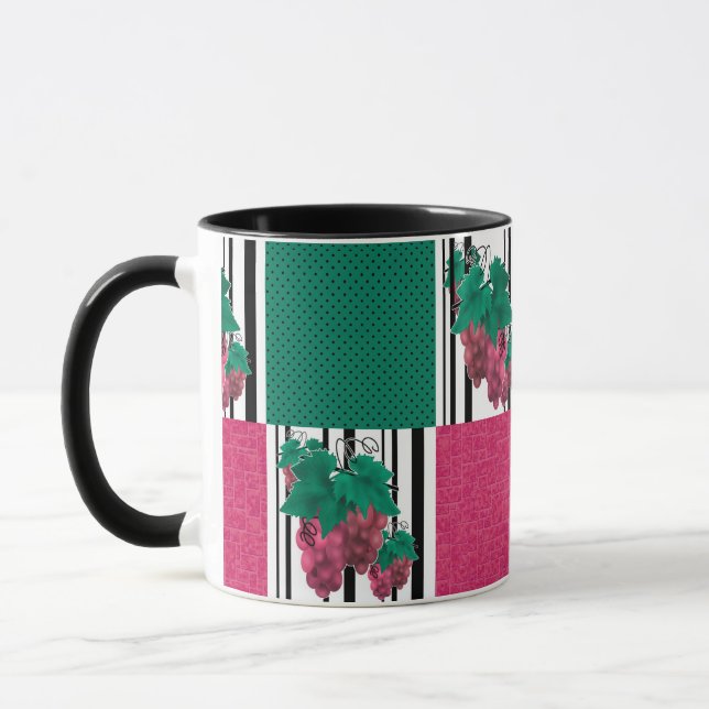 Mug Ligne rayée de fruit de raisin de dessin animé abs (Gauche)