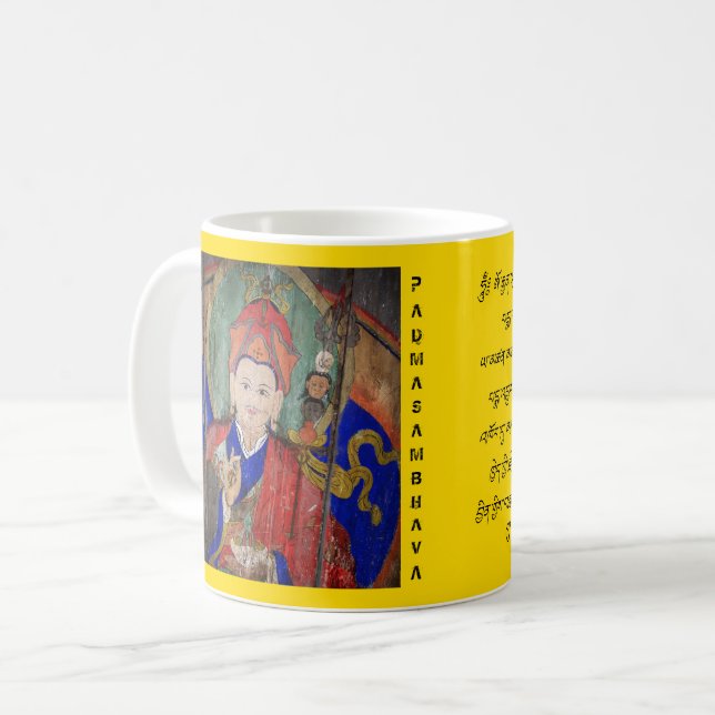 Mug Ligne Rinpoche et sept prière de Guru (texte (Devant gauche)