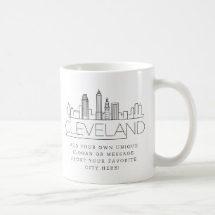 Mug Ligne Skyline stylisée Cleveland   Slogan personna