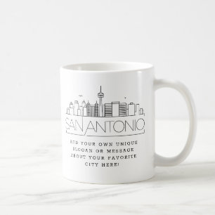 Mug Ligne Skyline Stylisée San Antonio   Slogan person