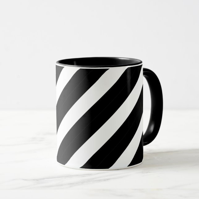 Mug Lignes Abstraites géométriques à deux tons blanc n (Devant droit)