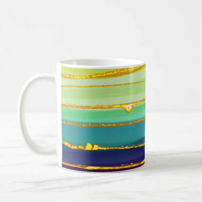 Mug Lignes arc-en-ciel : composition de luxe abstraite (Gauche)