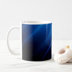 Mug Lignes bleues Abstraites sur noir