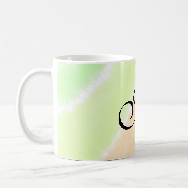 Mug Lignes d'aquarelle stripe arc-en-ciel ajouter votr (Gauche)