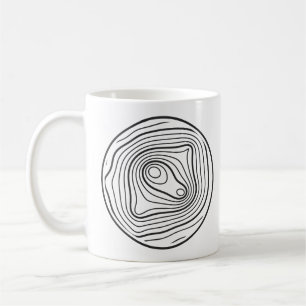 Mug Lignes de contour topographiques dans un cercle