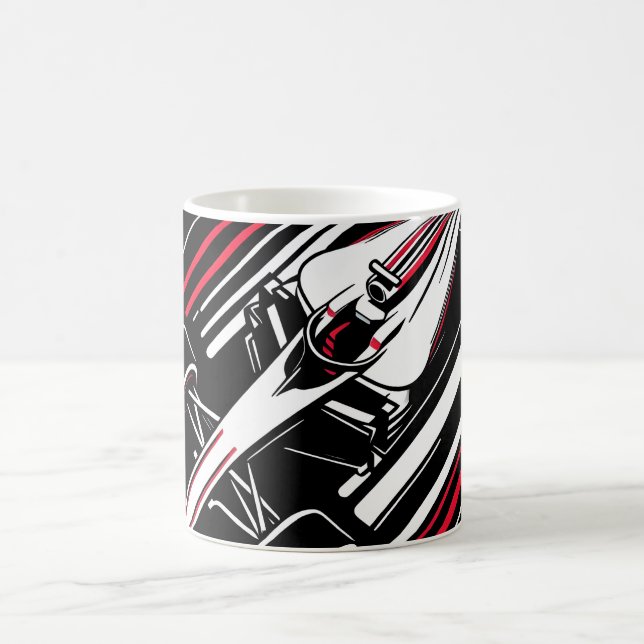 Mug Lignes de vitesse de voiture de course de formule  (Centre)
