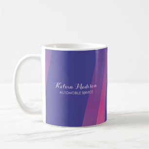Mug Lignes diagonales roses bleues simples