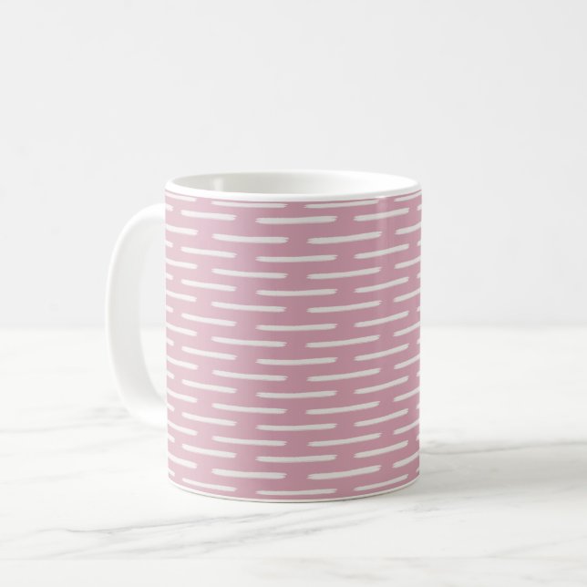 Mug Lignes d'Ivoire sur Rose (Devant gauche)