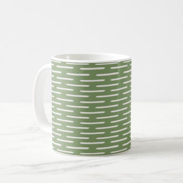 Mug Lignes d'ivoire sur vert (Devant gauche)