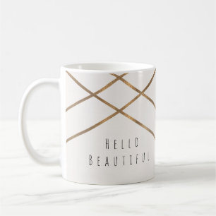 Mug Lignes dorées Géométrique moderne Glam Belle perso