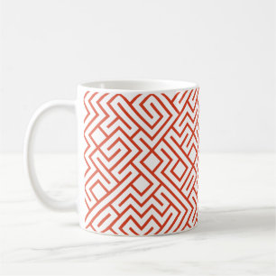 Mug Lignes en mosaïque génératives (Ligne Tangerine) U