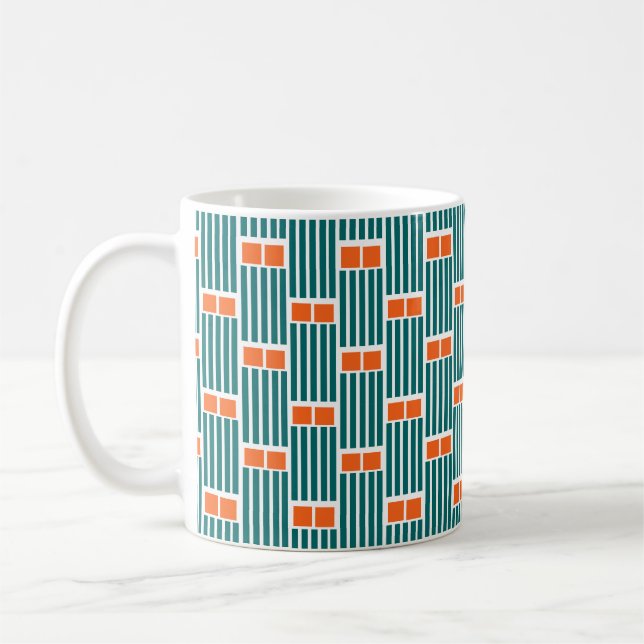 Mug Lignes et boîtes turquoises (Gauche)